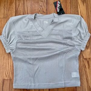 NWT Boys Football Practice Jersey Silver Mesh
